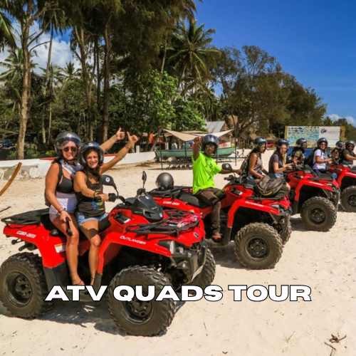ATV quad bikes ready for an adventure tour in Zanzibar